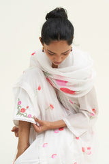 White Bougainvillea Printed Salwar Suit