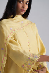 Jojoba Yellow Chanderi Kurta Set