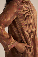 Cognac Brown Tissue Festive Co-ord Set