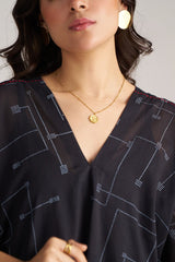 Black Mul-Mul Kaftaan Co-ord Set