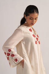 right hand side model view TOFU Cream Festive Co-Ord Set