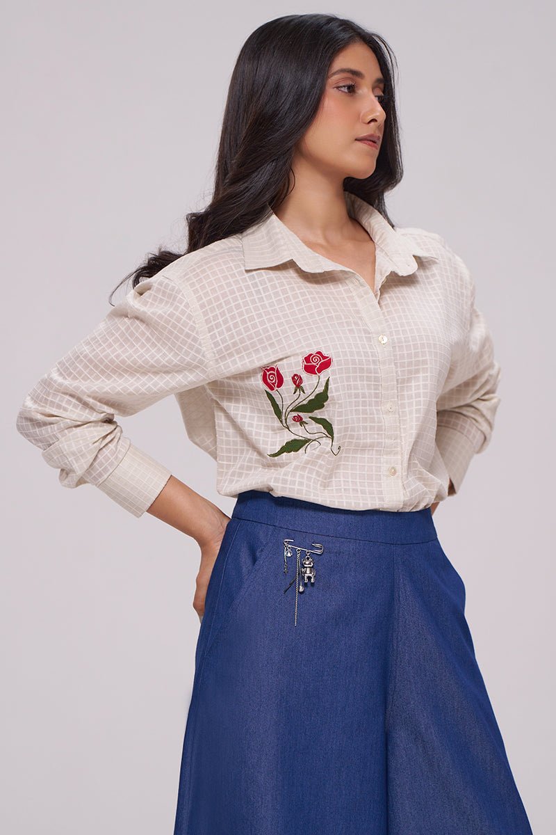 Off-White and Denim Blue Co-ord Set