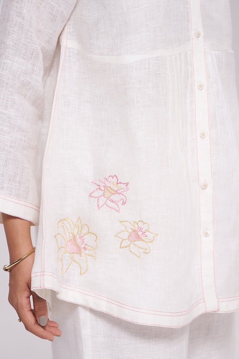 Natural White Pure Linen Co-ord Set