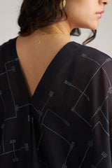 Black Mul-Mul Kaftaan Co-ord Set