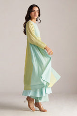 Morning Mist Blue and Celery Green-Yellow Co-ord Set