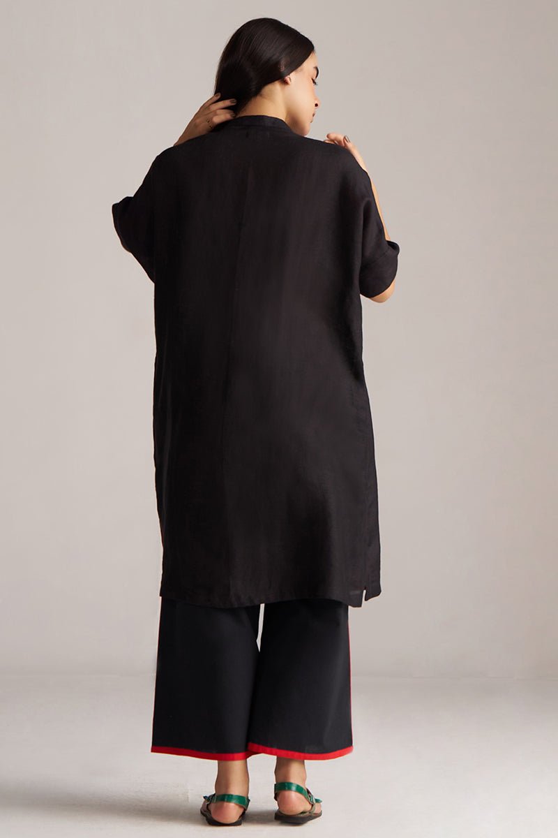 Black Linen Co-ord Set