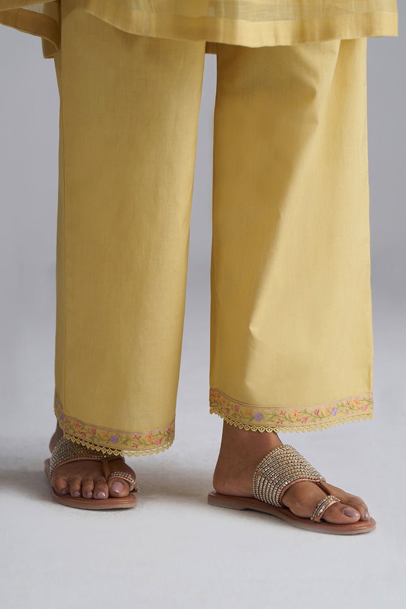 Jojoba Yellow Chanderi Kurta Set