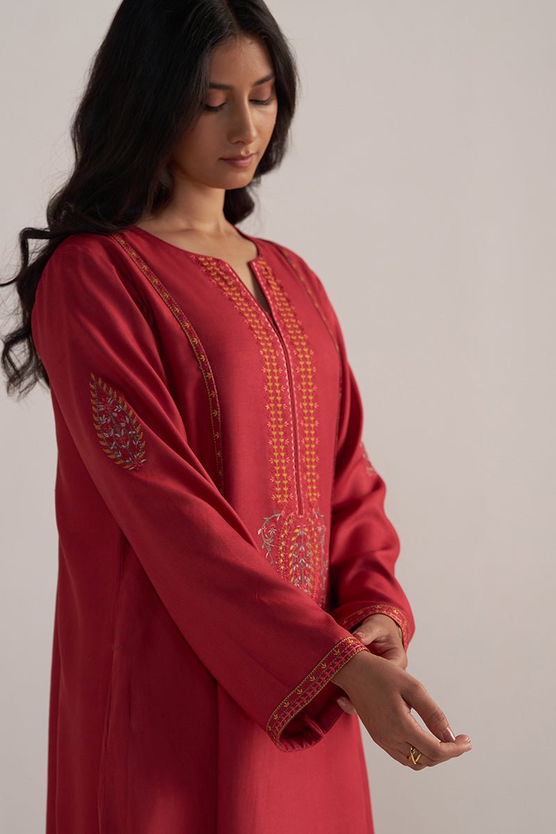 Buy Salsa Red Festive Kurta Sets for Women 