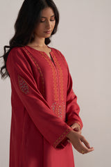 Jester Red Pashmina Kurta Set