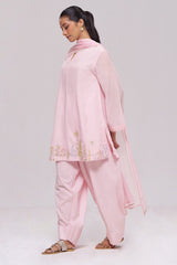 Light Pink Mul-Chanderi Kurta Set