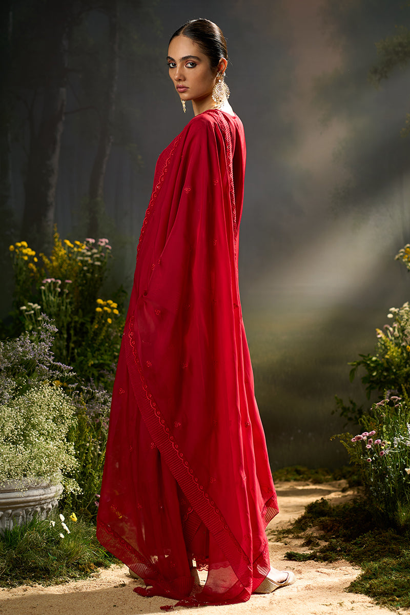 Salsa Red Festive Kurta Set