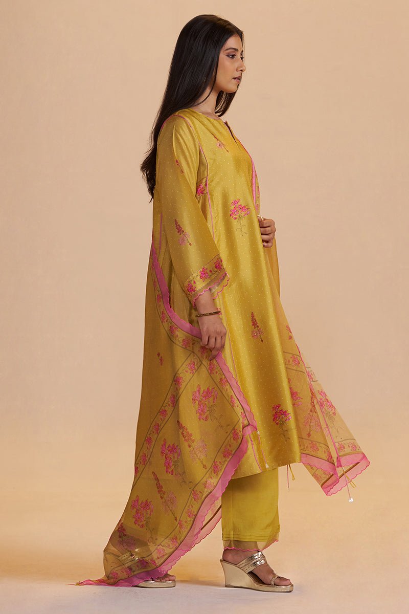 Haldi Yellow Silk Festive Kurta Set - Ganga Fashions