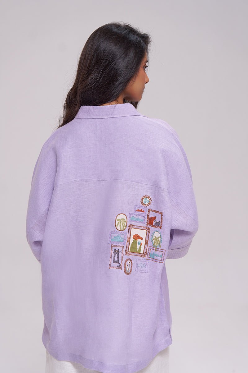 Pastel Lilac Pure Linen Shirt