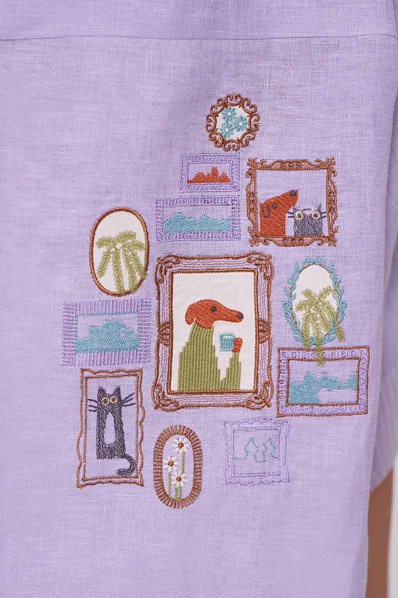 Pastel Lilac Pure Linen Shirt