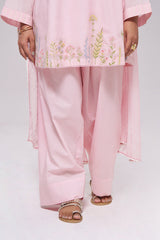 Light Pink Mul-Chanderi Kurta Set