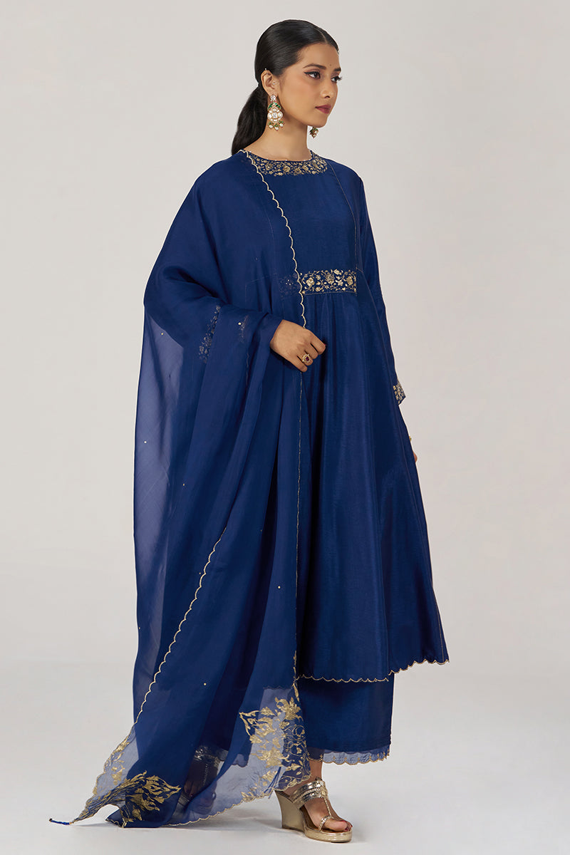 Deep Sapphire Blue Festive Kurta Set