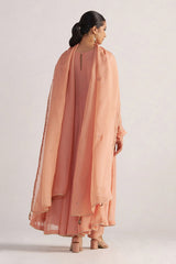 Peach Georgette Anarkali Kurta Set