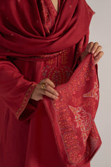 Jester Red Pashmina Kurta Set