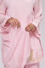 Light Pink Mul-Chanderi Kurta Set