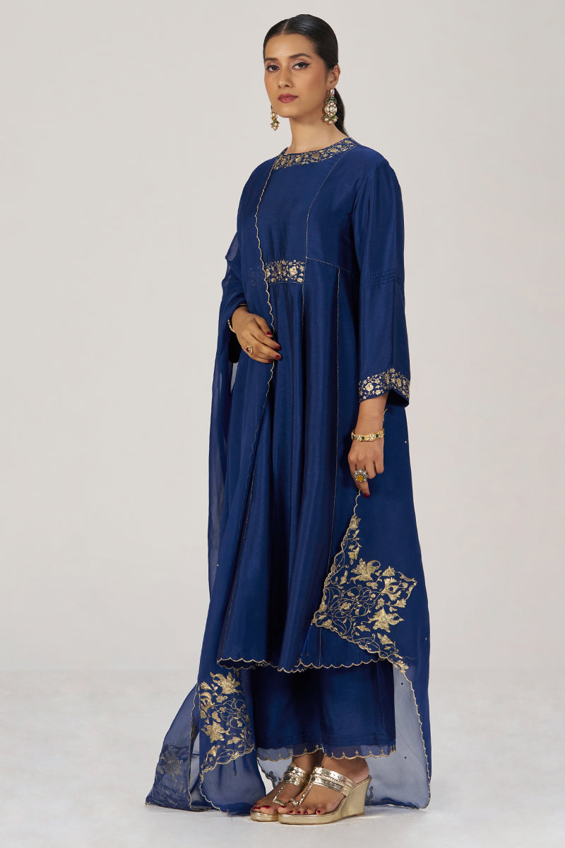 Deep Sapphire Blue Festive Kurta Set