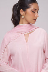 Light Pink Mul-Chanderi Kurta Set