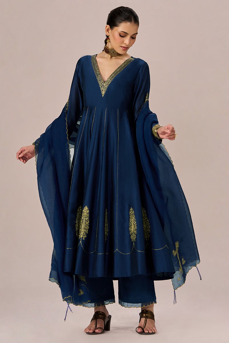 Rich Blue Festive Kurta Set - Ganga Fashions