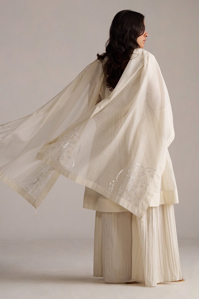 Ivory Pure Chanderi Kurta Set