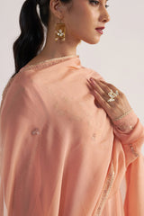 Peach Georgette Anarkali Kurta Set