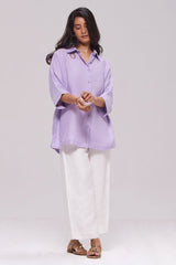Pastel Lilac Pure Linen Shirt