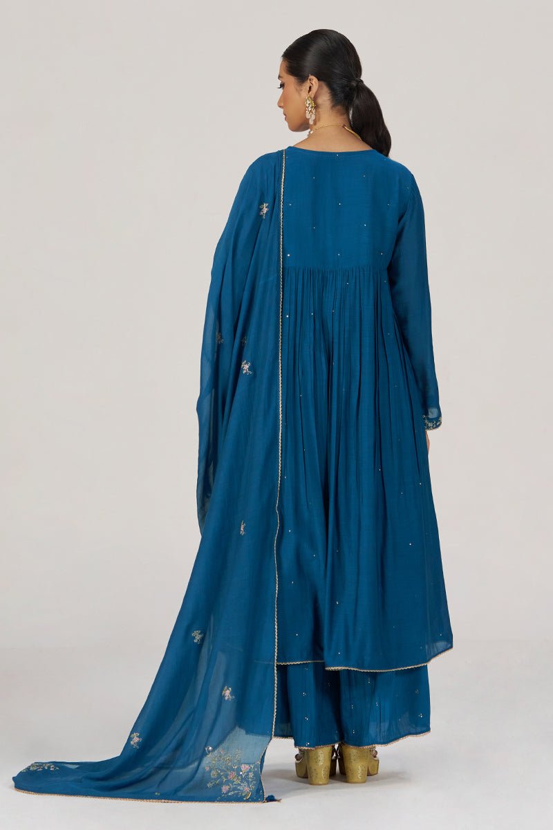 Deep Riverside Blue Festive Kurta Set - Ganga Fashions