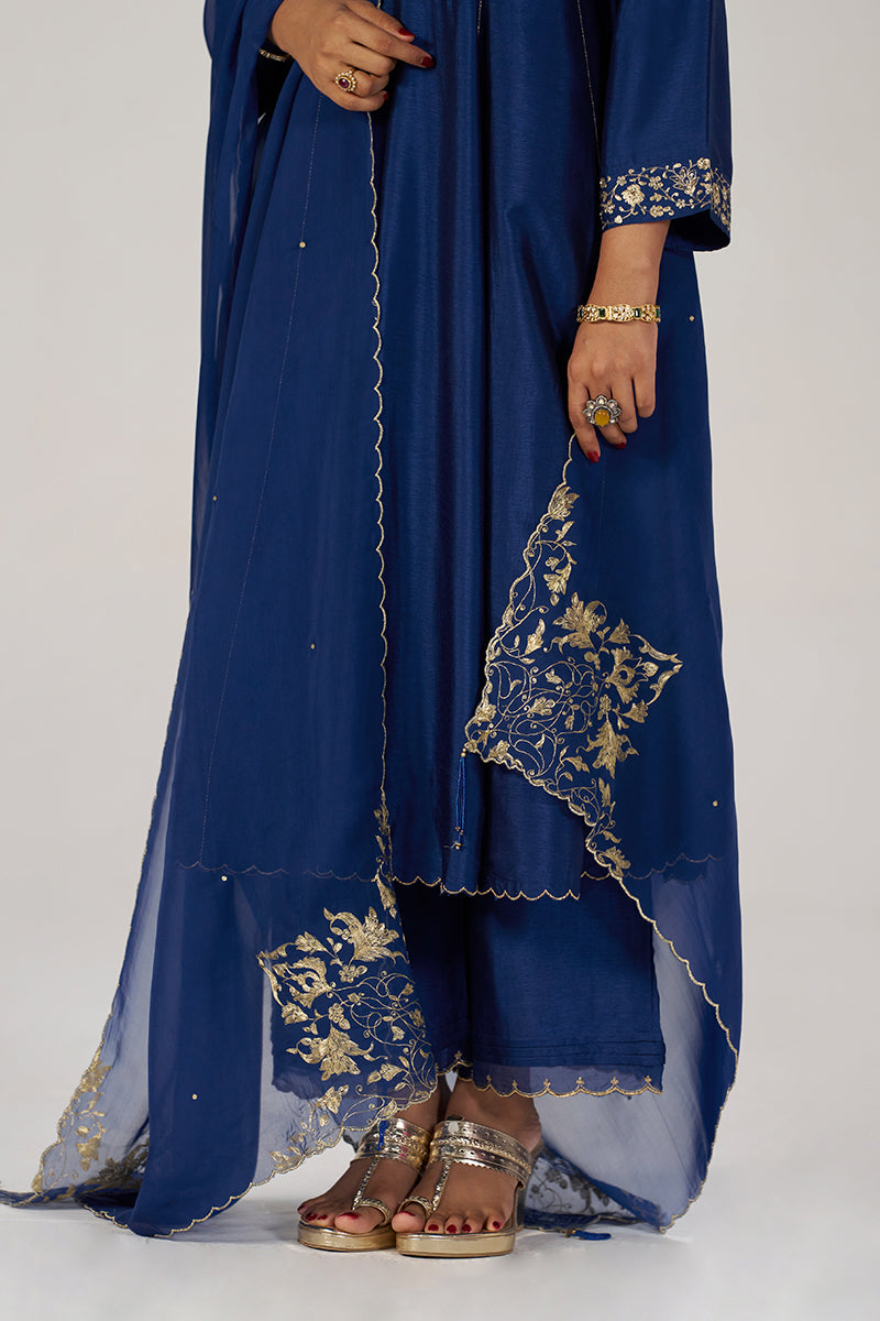Deep Sapphire Blue Festive Kurta Set