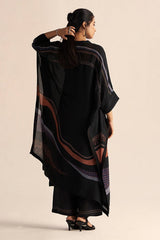 back view Buy Black Silk Co-Ord Set for Women Online