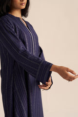 Medieval Blue Embroidered Raw Silk Co-ord Set