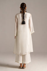 Cloud White Bemberg Silk Kurta Set