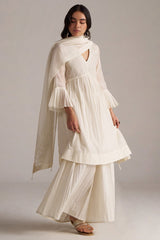Ivory Pure Chanderi Kurta Set