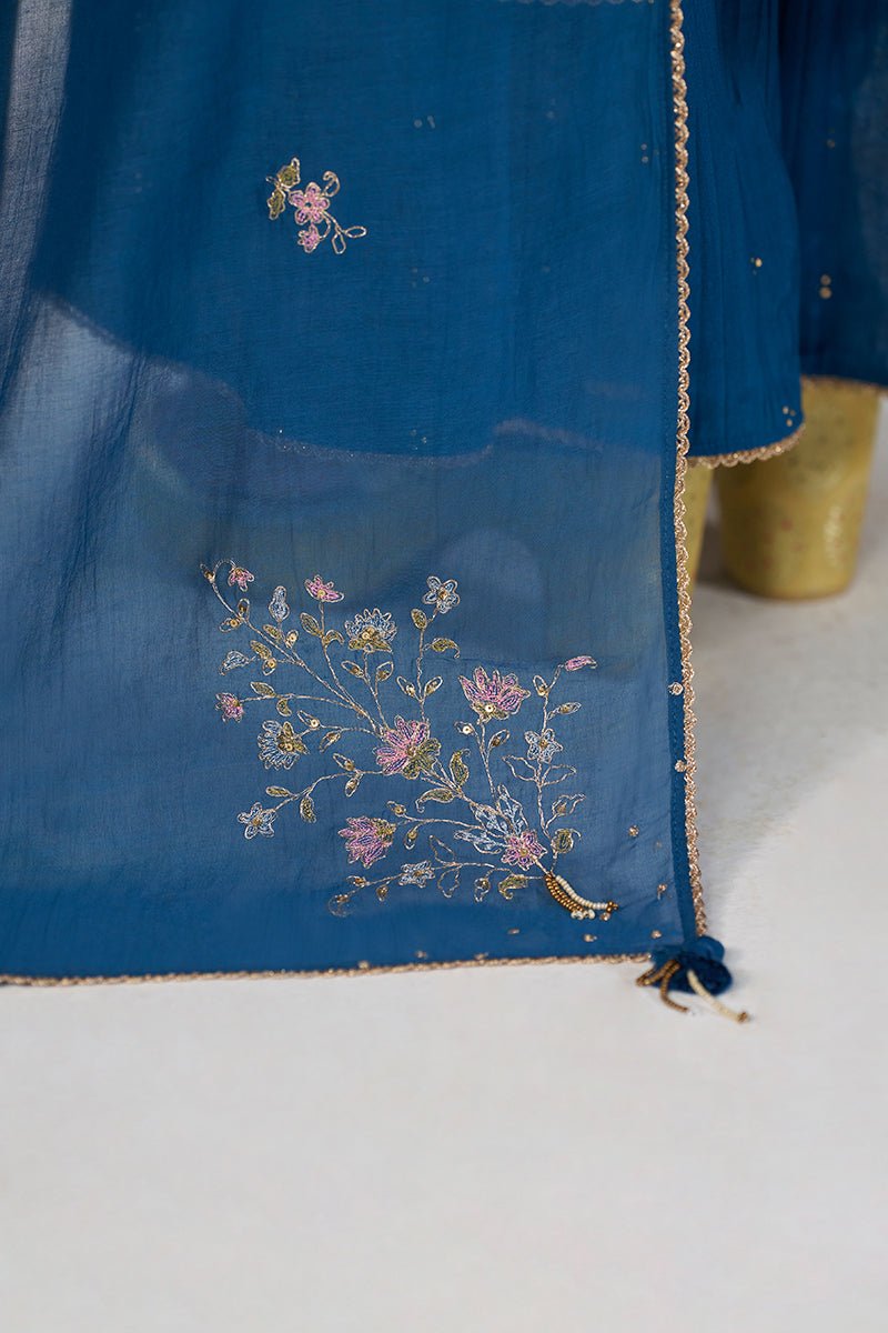Deep Riverside Blue Festive Kurta Set - Ganga Fashions