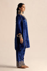 Monaco-Blue Velvet Festive Co-ord Set