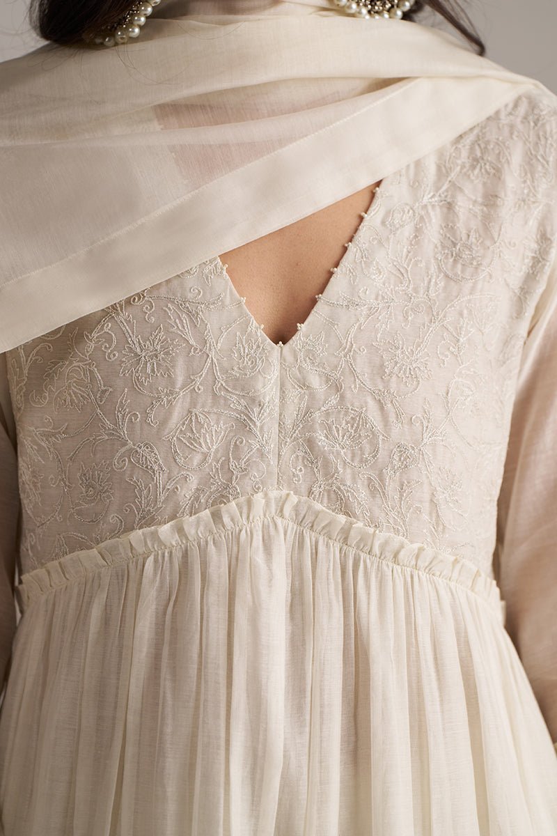 Ivory Pure Chanderi Kurta Set