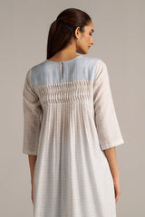 Baby Blue and Off-White Dotted Print Co-ord Set