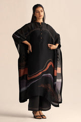 front full view model Buy Black Silk Co-Ord Set for Women Online