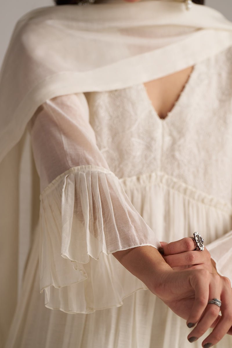 Ivory Pure Chanderi Kurta Set