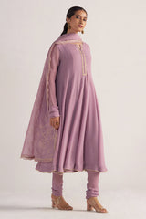 Dusky Orchid Georgette Anarkali Kurta Set