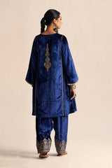 Monaco-Blue Velvet Festive Co-ord Set