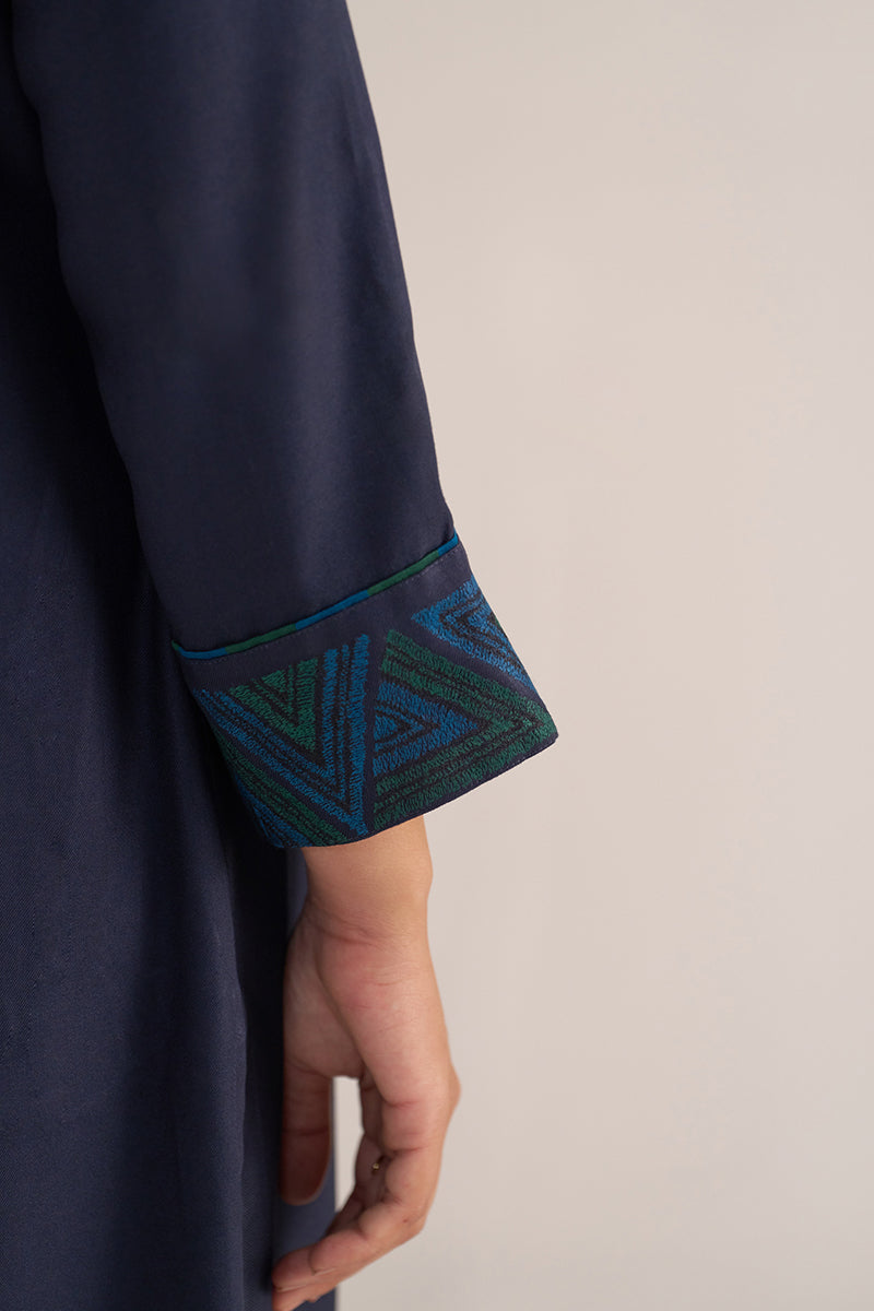 Carbon Blue Pashmina Kurta Set