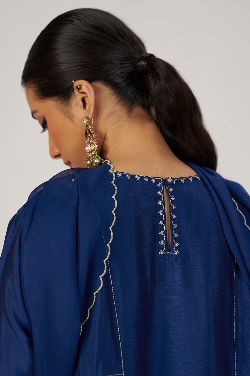 Deep Sapphire Blue Festive Kurta Set