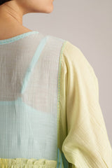 Morning Mist Blue and Celery Green-Yellow Co-ord Set