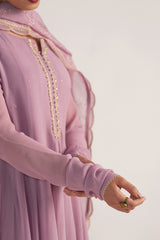 Dusky Orchid Georgette Anarkali Kurta Set