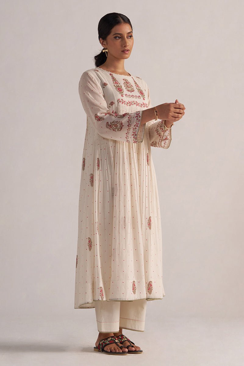 Antique White Mul Mul Co-ord Set