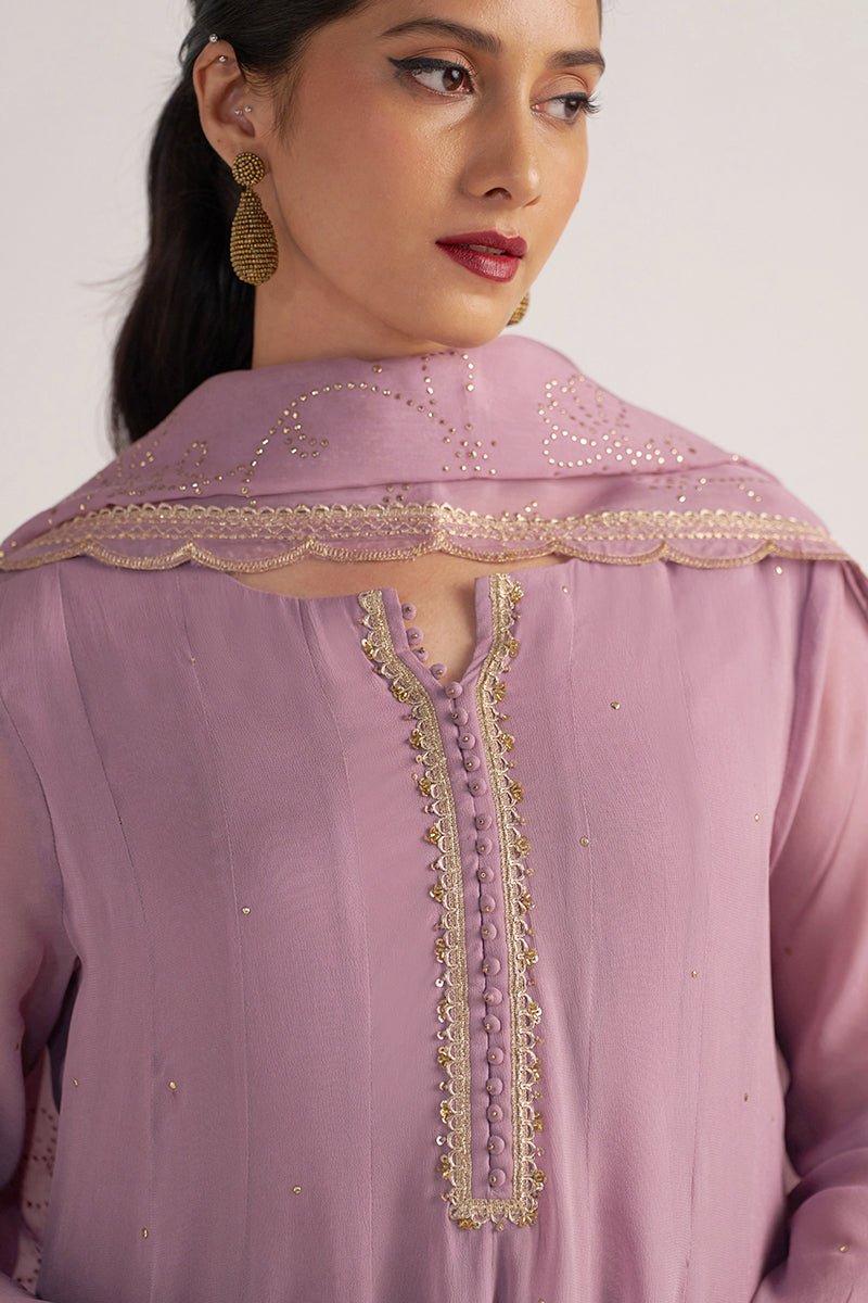 Dusky Orchid Georgette Anarkali Kurta Set