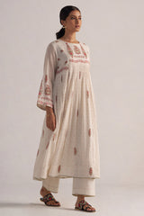 Antique White Mul Mul Co-ord Set